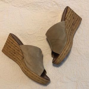 Beige wedge sandals size 8.5